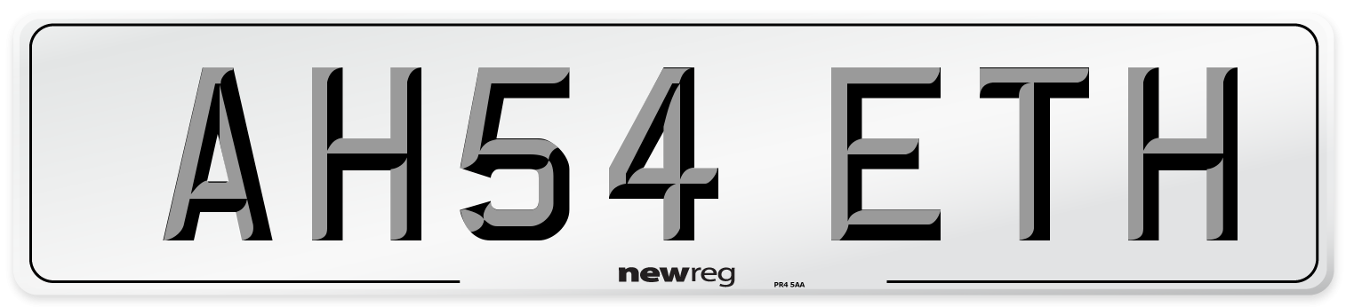 AH54 ETH Number Plate from New Reg